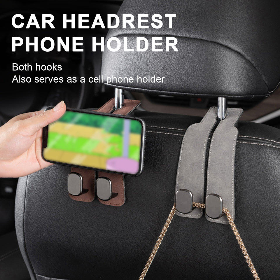Leather Double Hook Car Seat Back