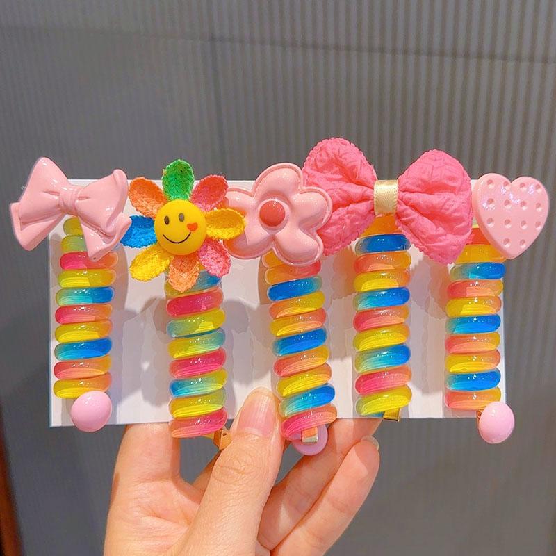 Colorful Telephone Wire Hair Bands for Kids (3 pieces)