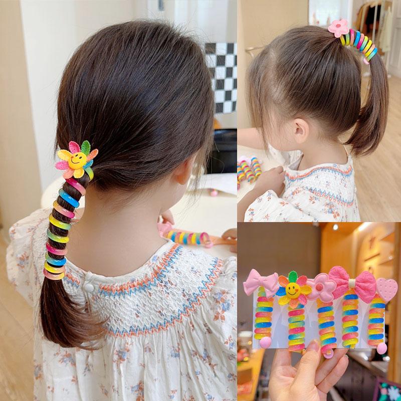 Colorful Telephone Wire Hair Bands for Kids (3 pieces)