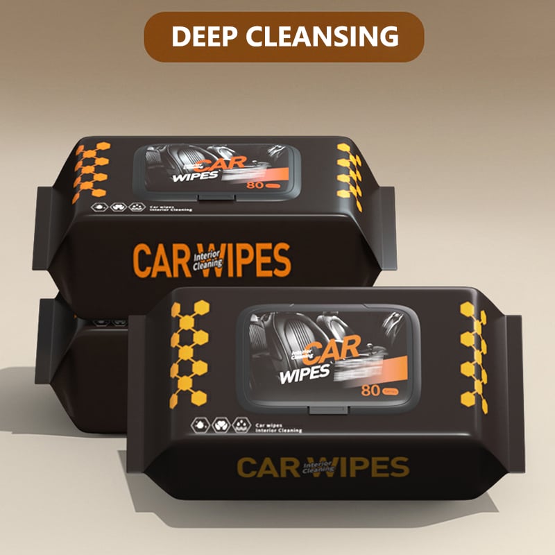 Car Interior Cleaning & Polishing Wipes (Pack Of 80)