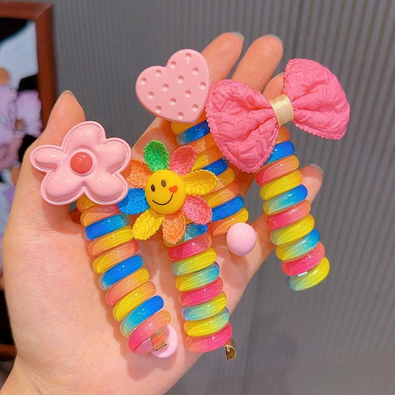 Colorful Telephone Wire Hair Bands for Kids (3 pieces)