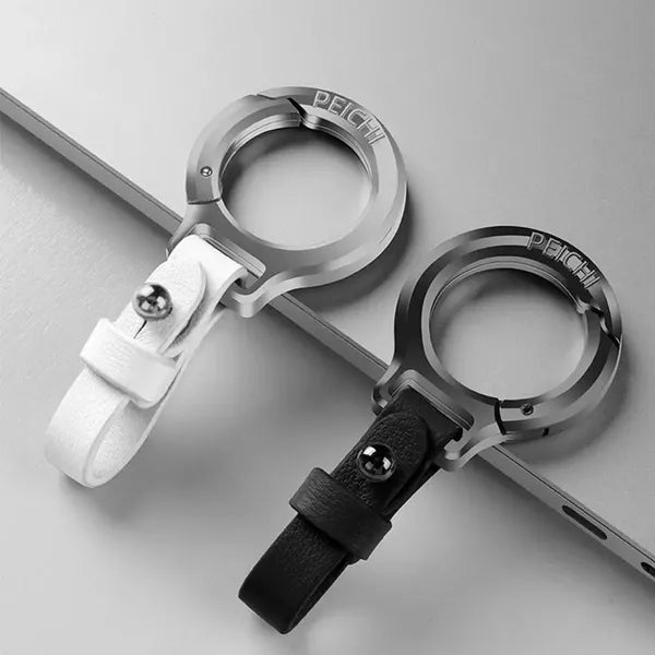 Portable Zinc Alloy Leather Keychain (Pack Of 2)