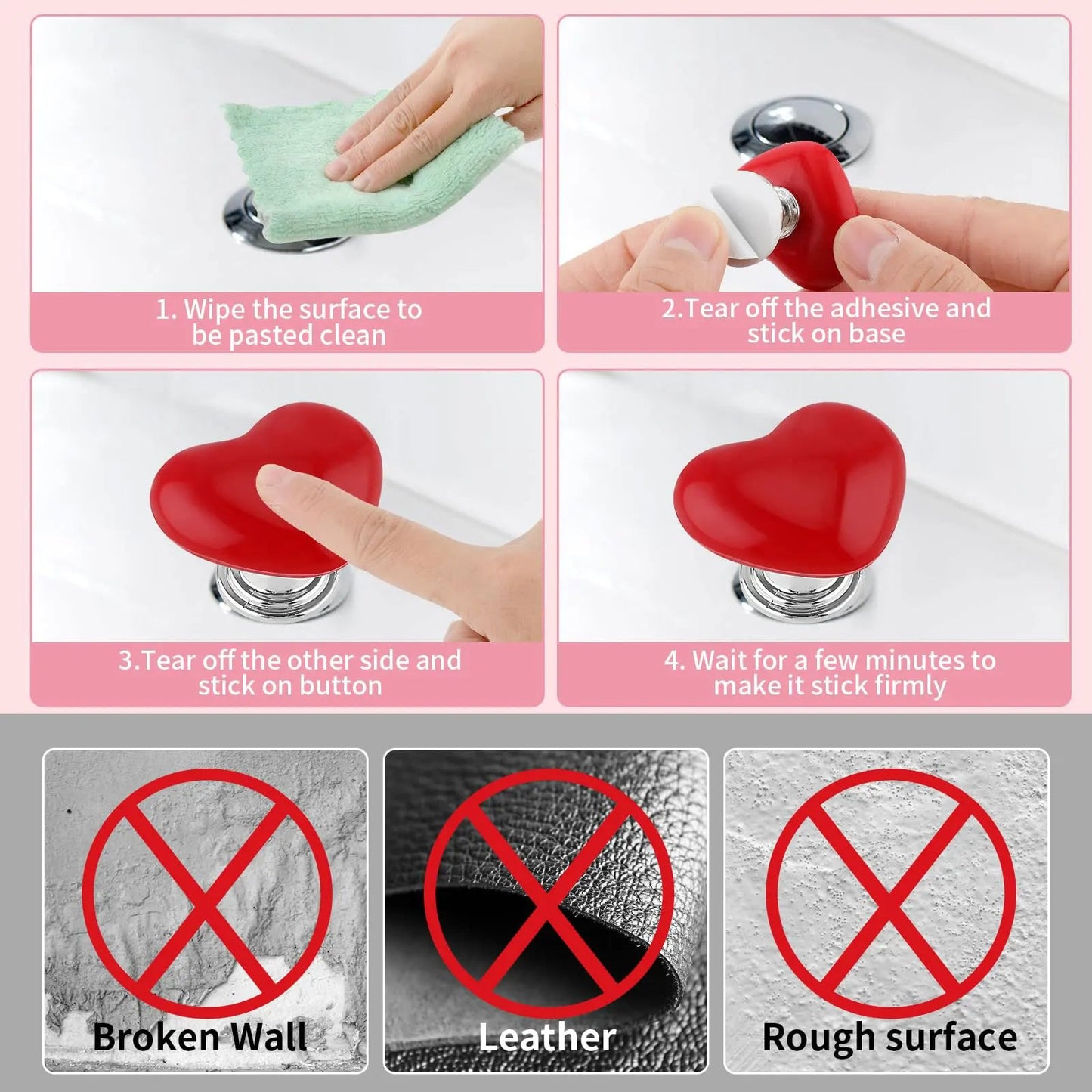 Heart Shaped Toilet Press (Pack of 10)