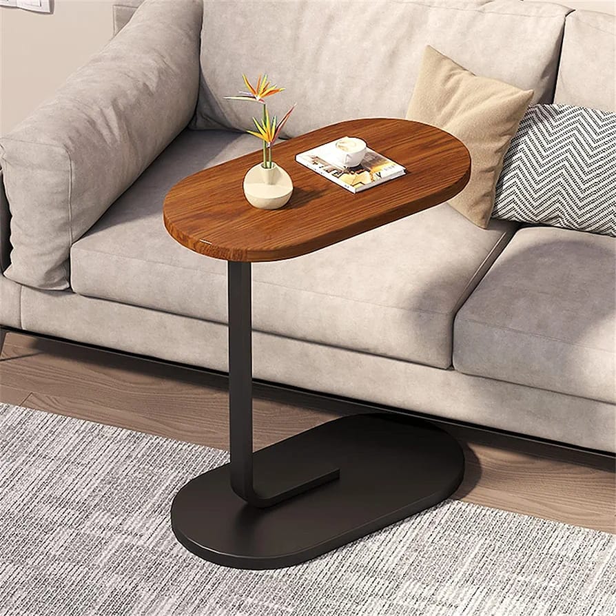 Premium C-Shaped Wooden Side Table