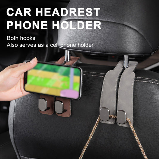 Leather Double Hook Car Seat Back