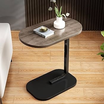 Premium C-Shaped Wooden Side Table
