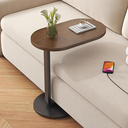 Premium C-Shaped Wooden Side Table