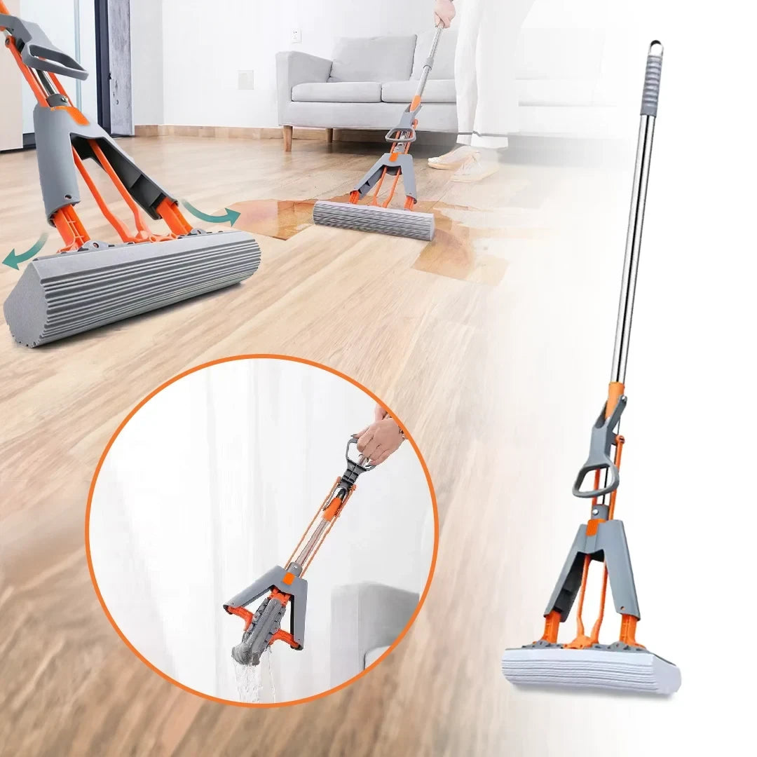 Squeezable Cleaning Mop With Sponge