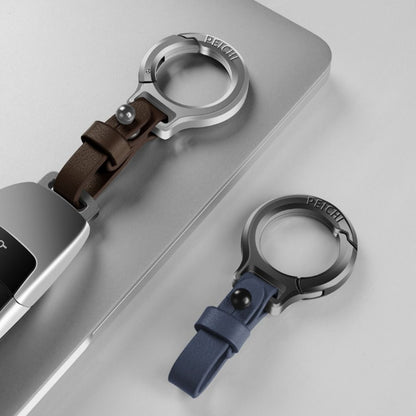 Portable Zinc Alloy Leather Keychain (Pack Of 2)