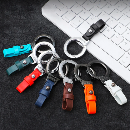 Portable Zinc Alloy Leather Keychain (Pack Of 2)