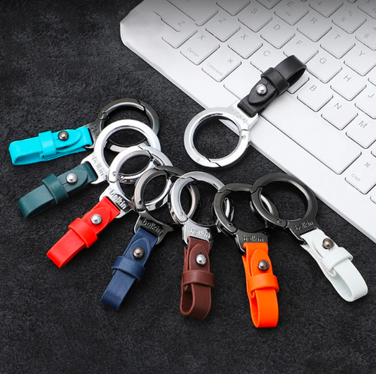 Portable Zinc Alloy Leather Keychain (Pack Of 2)
