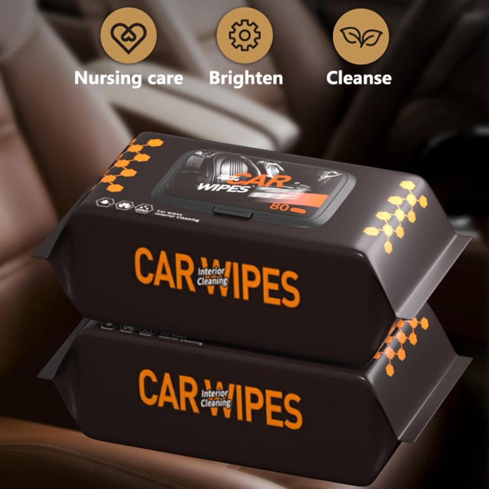 Car Interior Cleaning & Polishing Wipes (Pack Of 80)