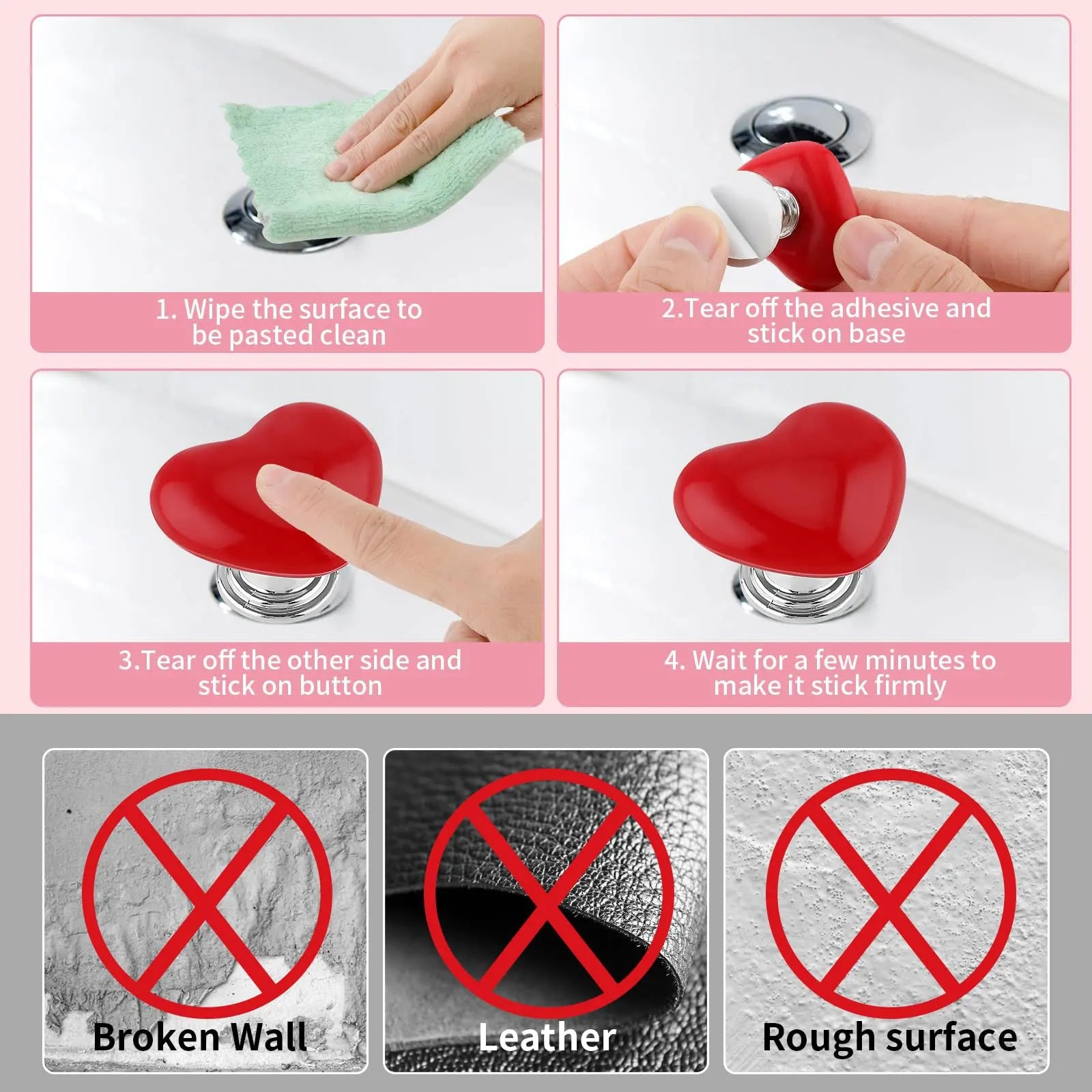 Heart Shaped Toilet Press (Pack of 10)