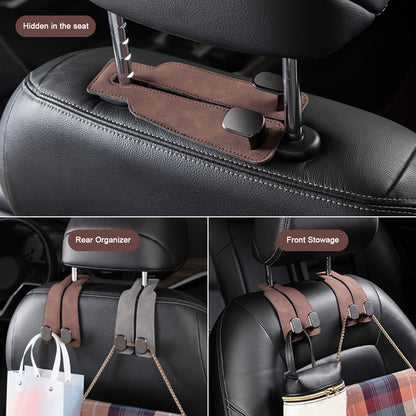 Leather Double Hook Car Seat Back